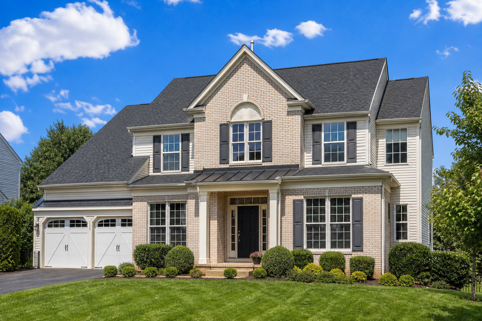 Completed roof replacement in Fairfax VA with new architectural shingles