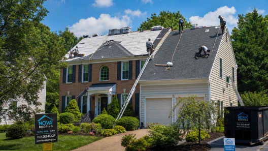 Roof replacement in Fairfax VA on a suburban home