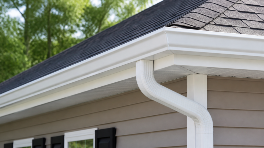 Gutter installation cost in Northern Virginia: seamless aluminum gutters on a home