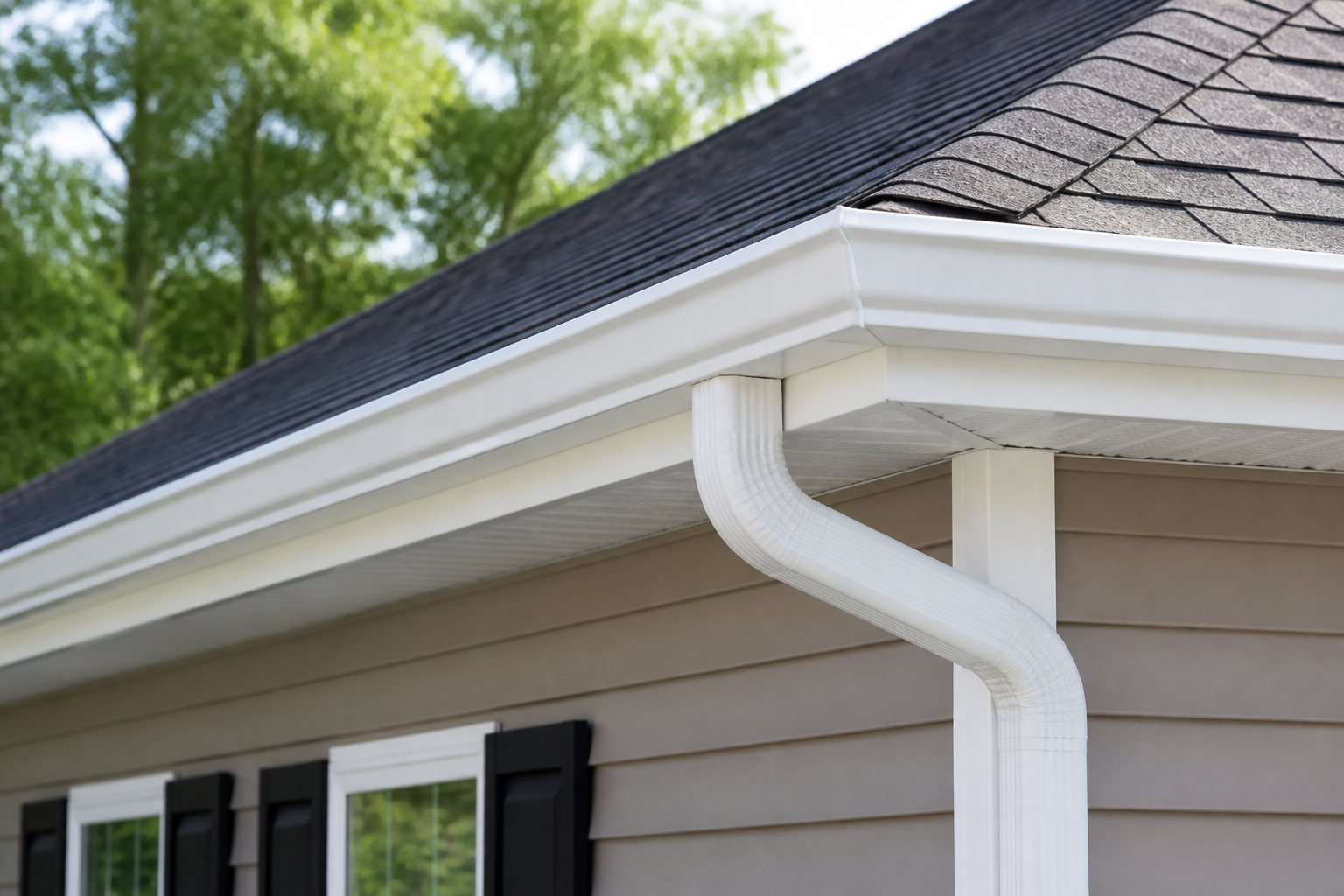 Gutter installation cost in Northern Virginia: seamless aluminum gutters on a home